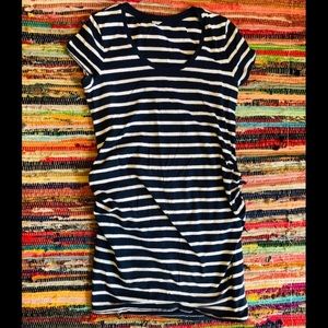 Old Navy Maternity Fitted Striped Dress LARGE